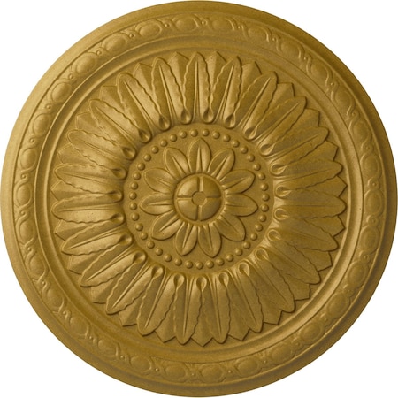 Temple Ceiling Medallion (Fits Canopies up to 9 1/4"), Hand-Painted Pharaohs Gold, 24"OD x 1 5/8"P